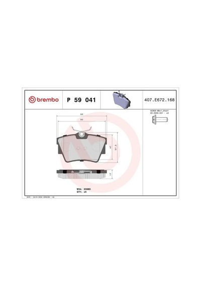 Vw Transporter T4 Arka Fren Balatasi 1996-2003 Brembo P59041