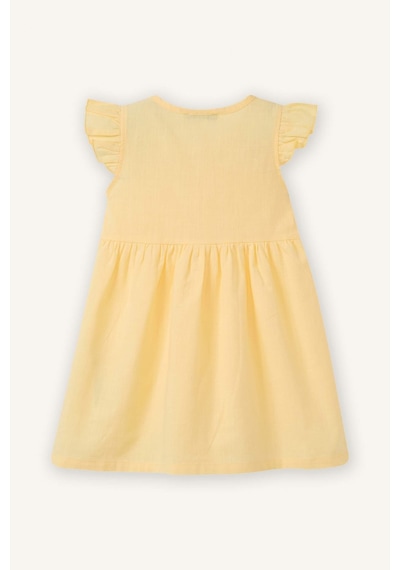 Defacto Flamlı Poplin Elbise Kız Bebek Z7402a226smyl127 Sarı-yl127