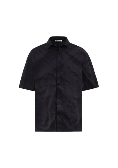 Vamos Oversize Yıkamalı Poplin Gömlek Siyah