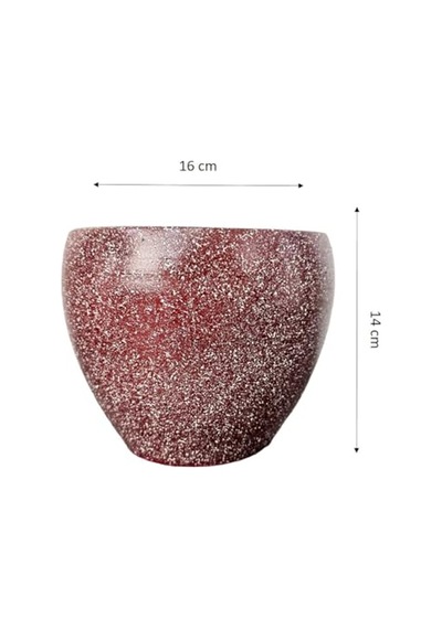 Tasarımı Ev Dekorasyon Bordo Granit Toprak Saksı Saksılık Salon Çiçeklik - 15 Cm Genel