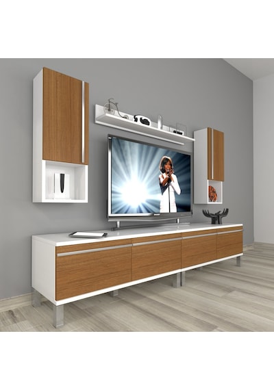 Decoraktiv Eko 5220ta Mdf Krom Ayaklı Tv Ünitesi Tv Sehpası - Beyaz Ceviz Beyaz - Ceviz Decoraktiv Eko 5220ta Mdf Krom Ayaklı Tv Ünitesi Tv Sehpası - Beyaz Ceviz Beyaz - Ceviz