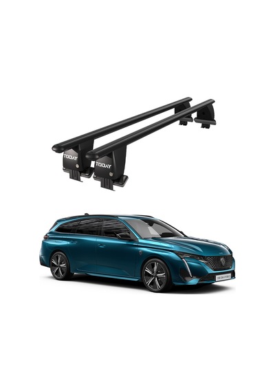 Royal Peugeot 308 Station Wagon 2021 Ve Sonrası Uyumlu Siyah Kilitli Ara Atkı Port Bagaj Tavan Barı