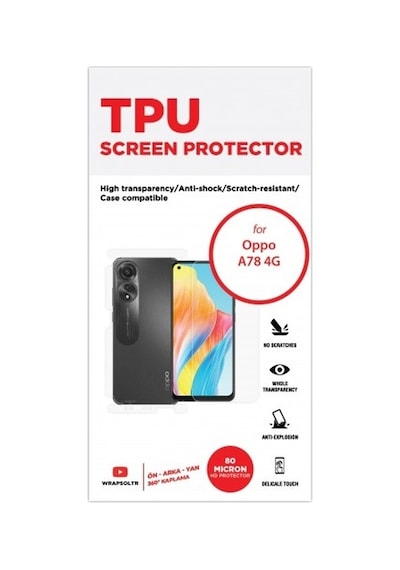 Oppo A78 4g Ön, Arka Ve Yan 360 Derece Tam Kaplama Tpu Film