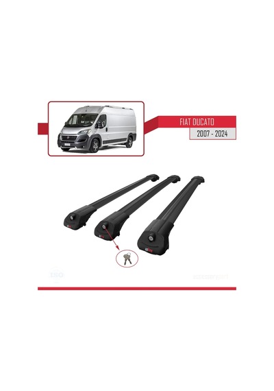 Fiat Ducato 2007 Ve Sonrası İle Uyumlu Ace-1 Ara Atkı Tavan Barı Siyah 3 Adet Bar