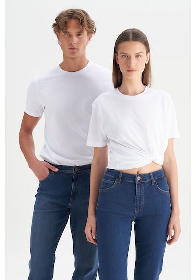 AC&Co / Altınyıldız Classics 4A4800000001BYZXS Slim Fit Bisiklet Yaka Kısa Kol Pamuklu Erkek Tişört Beyaz