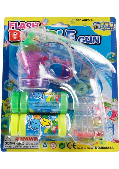 Pilli Işıklı Köpük Ve Balon Tabancası