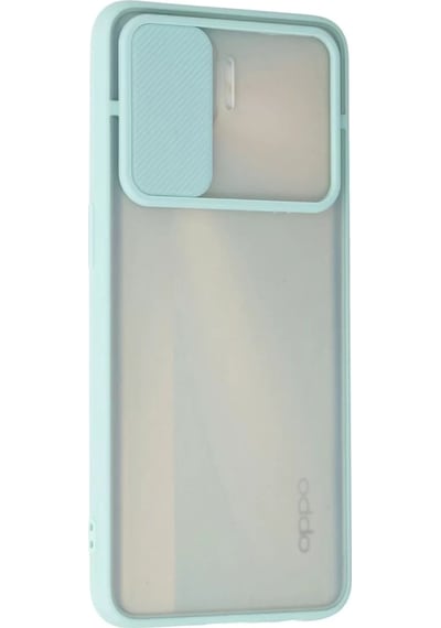 Reno 4 Lite Kılıf Palm Buzlu Kamera Sürgülü Silikon - Turkuaz