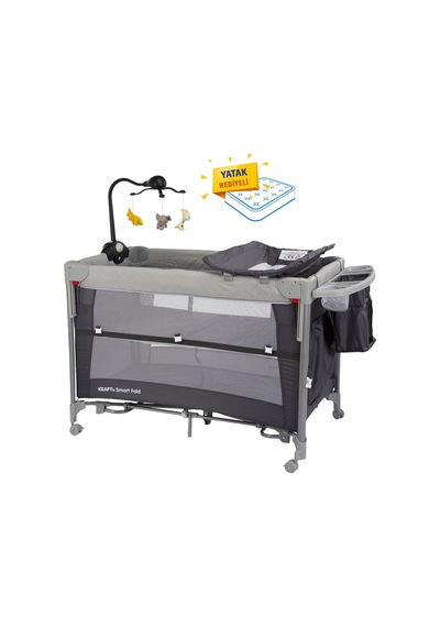 Smart Fold Anne Yanı Oyun Parkı 60 X 104 Cm Gri