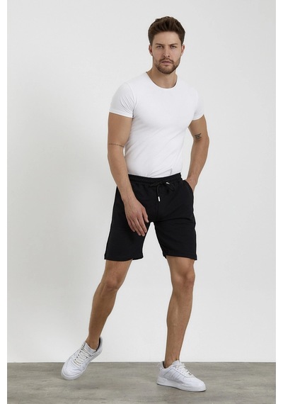 Tarzsokak Unisex Slim Fitt/dar Siyah 2 Iplik Yazlık Ince Spor Şort