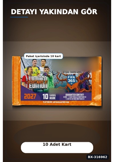 Fıfa 365 2026/2027 Futbolcu Kartı Paketi Adrenalyn Xl Nightmare Limitli Bx-316962