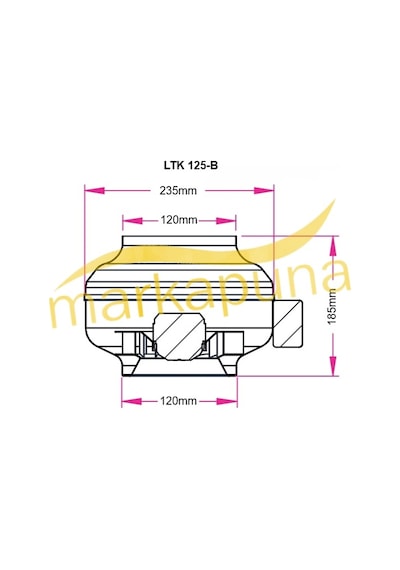 Fanex LKT 125-B Metal 12 CM 310 M³/H Debi Yuvarlak Kanal Fanı
