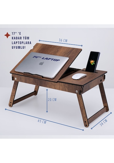 Vigo Wood Katlanır Ayaklı Ayarlanabilir Laptop Sehpası Ceviz Vigo Wood Katlanır Ayaklı Ayarlanabilir Laptop Sehpası Ceviz