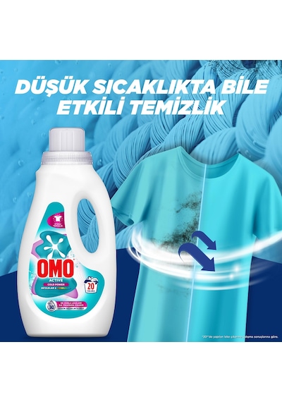 Omo Active Fresh Cold Power Renkliler Sıvı Deterjan 1000ml X1 Siyahlar X1 Beyazlar Ve Renkliler X1 Diğer