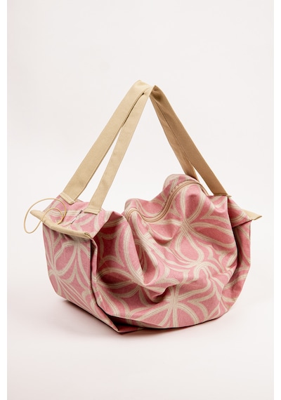 Fabric Craft Bag Yemek Taşıma Çantası Duck Kumaş Katlanabilir Büyük Boy Mutfak Taşıma Çantası Gülkurusu