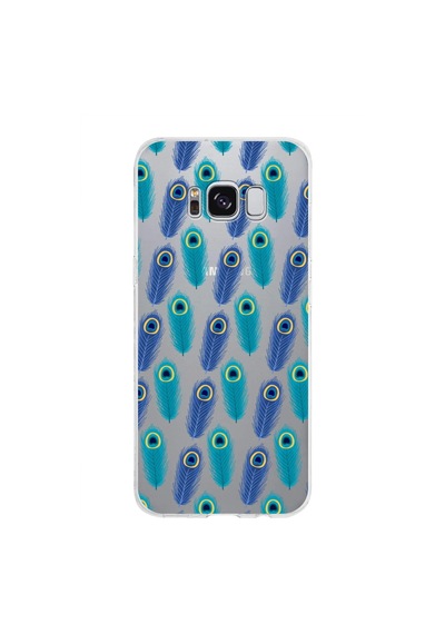 Samsung Galaxy S8 İle Uyumlu 1mm Slim Fit Nazar Boncuğu 4 Baskılı Şeffaf Kılıf Şeffaf