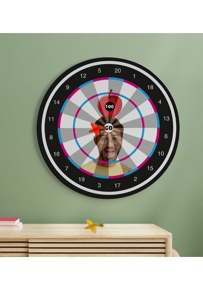 Bk Gift Kişiye Özel Fotoğraflı Eğlenceli 40cm Dart Oyun Seti Model 3