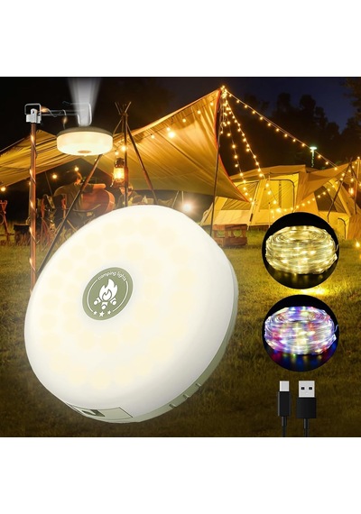 Camping Lights Led Dış Mekan Şarjlı Asılabilir Lamba, Usb Bağlantılı, Çok Renkli Ve Sıcak Beyaz Işık, Çadır Ve Kamp Aydınlatması