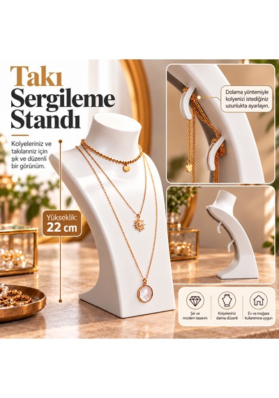 Modern Koye Sergileme Standı Kolye Düzenleyici Ve Takı Büstü