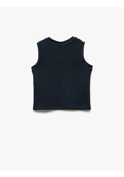 Koton Pamuklu Bisiklet Yaka Lacivert Erkek Bebek Kolsuz T-shirt 5smb30017tk Lacivert