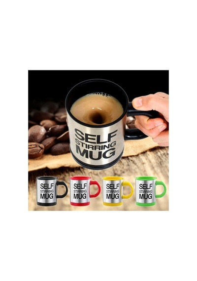 Self Mug Mikser Pilli Kupa Kendi Kendini Karıştıran Kahve Siyah