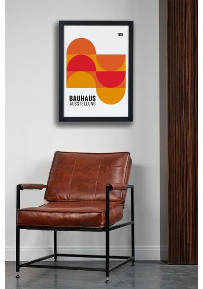 Bauhaus Ausstellung 1919 V3 Siyah Çerçeveli Tablo Poster
