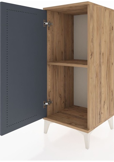 Hyperion Komodin Tek Raflı Tek Kapaklı 44x44x106 Çam-antrasit Çam