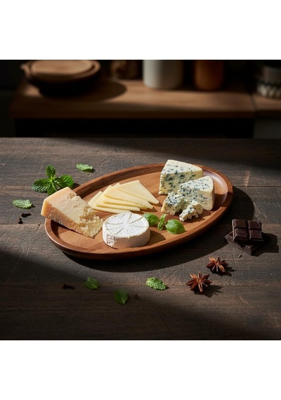Akasya Ağacı Oval Sunum Tabağı 28x18 Cm Yükseltilmiş Kenarlı Doğal Ahşap Servis Tepsisi Kahve, Peynir Ve Diğer