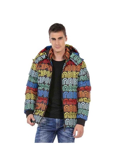 Cipo & Baxx Cm186 Multi Color Erkek Şişme Mont Siyah