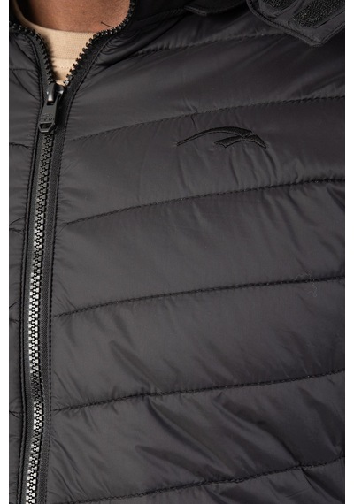 Maraton Sportswear Regular Erkek Kapşonlu Takma Kol Outdoor Siyah Ceket 21797 Siyah
