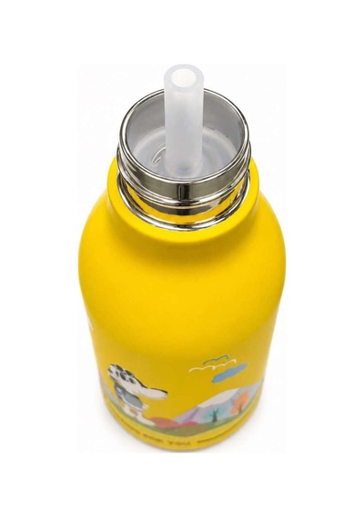 Koı Sarı Köpek 500 Ml Paslanmaz Çelik-pipetli Çocuk Termosu Ve Suluk Sarı Sarı