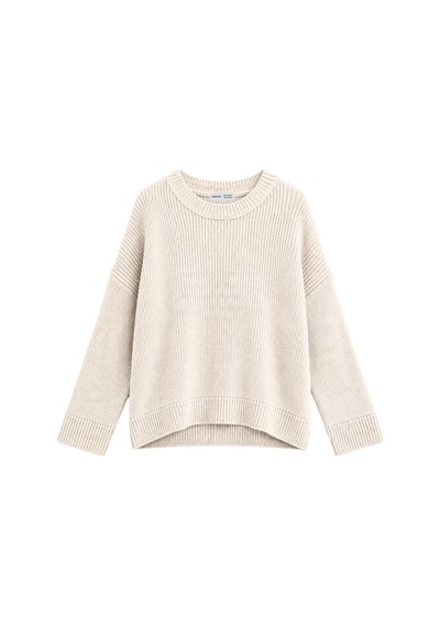 Vadon 1039 Kadın Salaş Yumuşak Dokulu Oversize Basic Triko Kazak Bej