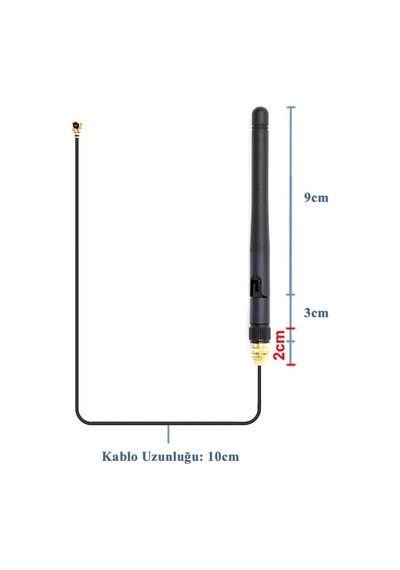 2.4ghz 3dbi Wifi Anten Seti Esp8266 Sma + Ufl Soket 900mhz 1800mhz 2400ghz Rf Esp-07 Esp32 Gsm