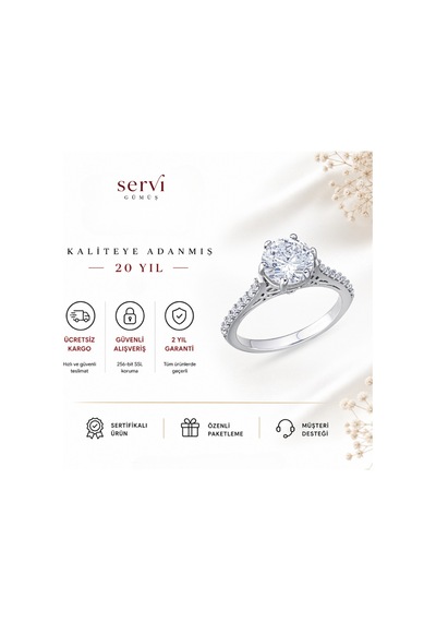 Servi Tektaş Yüzük-34 Gümüş