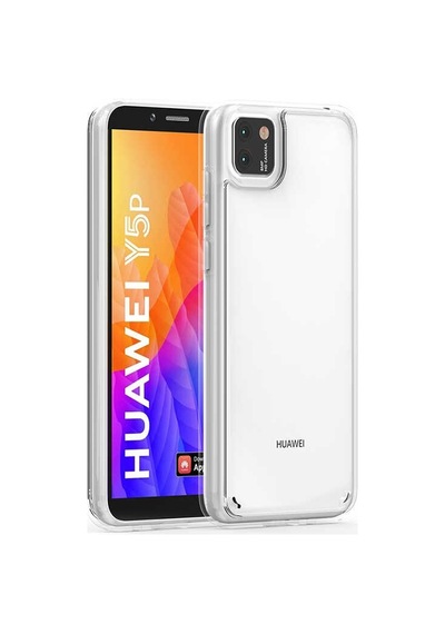 Huawei Y5p Kılıf Kamera Çıkıntılı Şeffaf Darbe Emici Sert Silikon Kapak Coss