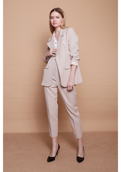 Yakalı Kolu Katlamalı Cep Kapaklı Salaş Boyfriend Oversize Hafif Likralı Kumaş Blazer Ceket-taş Taş Yakalı Kolu Katlamalı Cep Kapaklı Salaş Boyfriend Oversize Hafif Likralı Kumaş Blazer Ceket-taş Taş