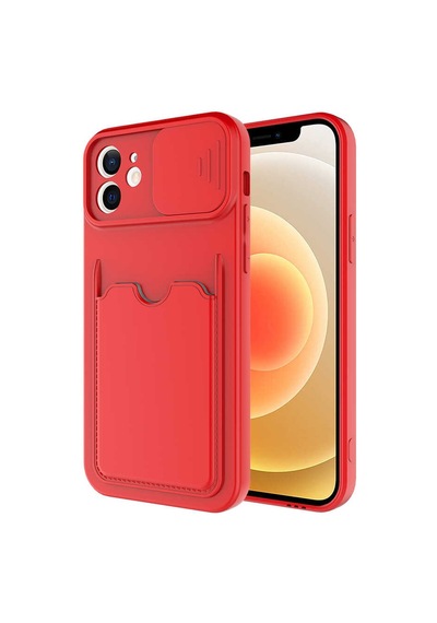 Apple Uyumlu iPhone 12 Uyumlu Kartix Kılıf-kırmızı Kirmizi -