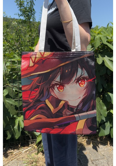 Zipzap Konosuba V4 Yazlık Kışlık Çift Taraflı Kanvas Baskı Bez Çanta Anime Çantası