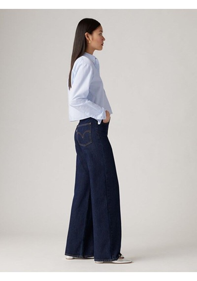 Levi's Ribcage Wide Leg Kadın Jean Pantolon - Shaded View-14194 Dark İndigo - Flat Finish Levi's Ribcage Wide Leg Kadın Jean Pantolon - Shaded View-14194 Dark İndigo - Flat Finish