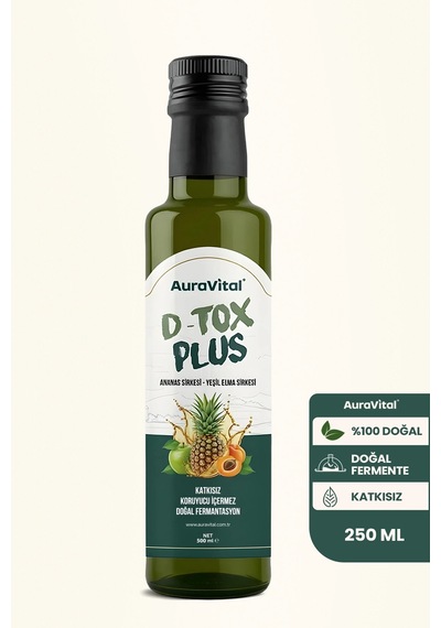 Doğal Fermantasyon D-tox Plus Ananas Ve Yeşil Elma Sirkesi 250 Ml