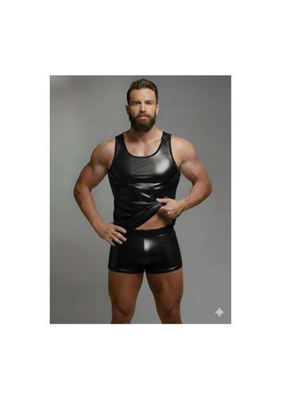 Erkek Lame Tank Top Boxer Takımı Çok Renkli