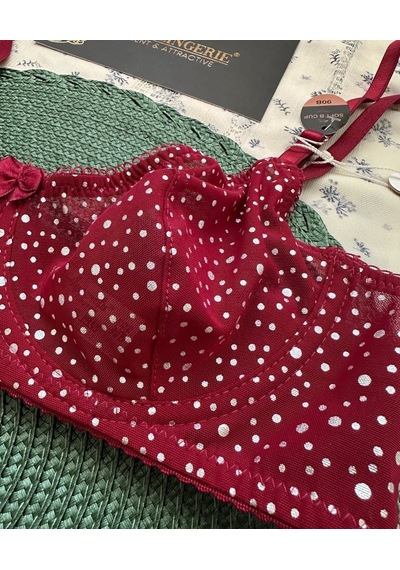Pointy Love Transparan Yumuşak Tülden Parlak Puantiyeli Balenli Ş Bordo