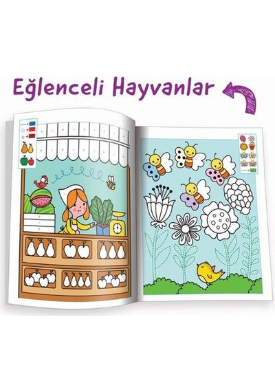 Kodlamalı Eğitici Boyama Kitabı - Eğlenceli Hayvanlar
