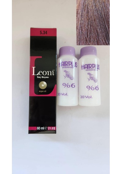 Leoni Profesyonel Saç Boyası 5.34 + Oksidan 2'li