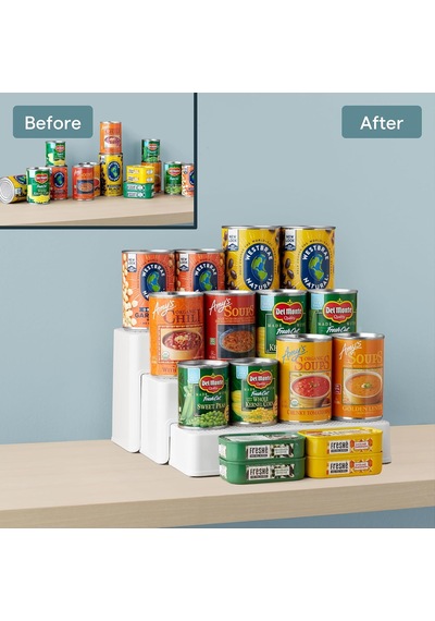 1 Kutu Düzenleyici Shelfsteps Düzenleyici, Plastik, Beyaz Çok Renkli