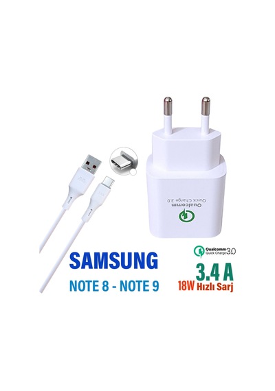 Samsung Uyumlu Note 9 Şarj Aleti Ve Kablosu 18w Hızlı Şarj