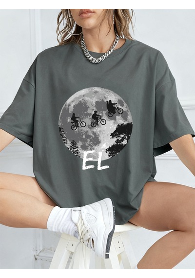 Noıssey Urban Pop Graphic Kadın Tişört Koleksiyonukod 5590 Füme
