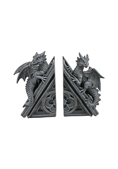 Gotik Kale Ejderhası Şeklinde Kitap Desteği, 12,5 X 4 X 20,5 Cm