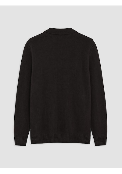 LC Waikiki Lc Waıkıkı Siyah Polo Yaka Desenli Erkek Triko Kazak