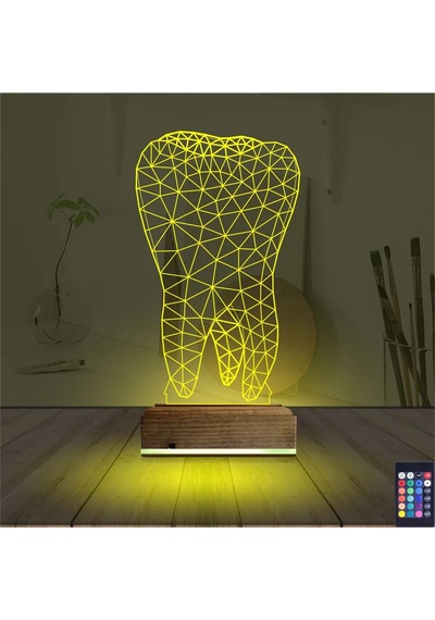 Luvivia Diş 3d Lamba - Masa Gece Lambası Şeffaf