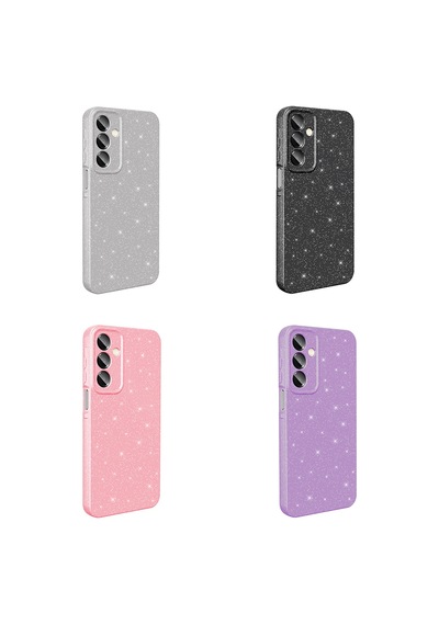 Galaxy Uyumlu A16 Kılıf Kamera Korumalı Simli Silikon Üstün Koruma Pazarplus Açık Pembe